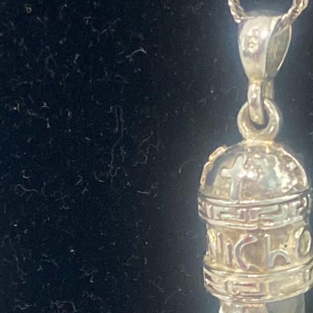 Sterling Silver Holy Land soil Pendant vial and necklace with crucifix - Picture 6 of 8